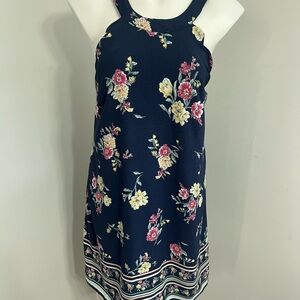 Trixxi Floral Midi Dress - Navy and Pink